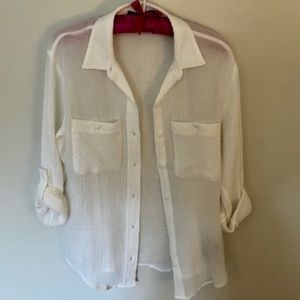Sanctuary Boyfriend Button-Down Shirt, White, Size XXS, Never Worn